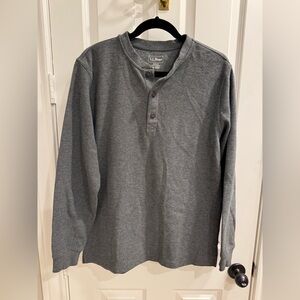 L.L. Bean Unshrinkable Waffle Knit Henley